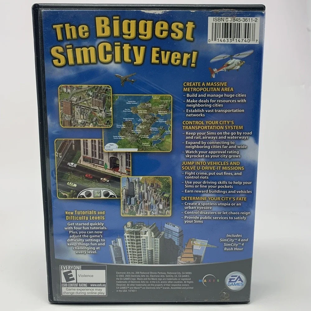 Lot 4 Vintage PC Games CD-ROM: RISK, War, Railroad Tycoon, SimCity 4